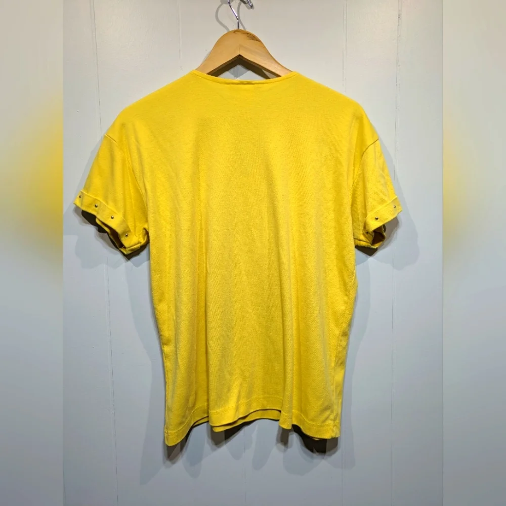 Donna Toran Western Fringe Shirt In Yellow Size Large Rhinestones 80s‎